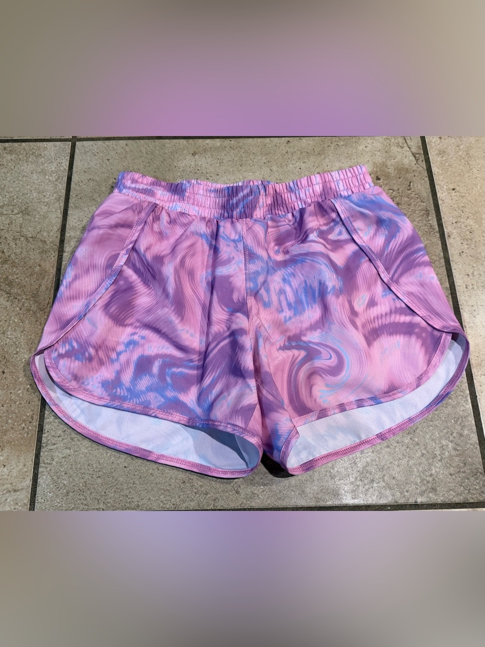 all in motion Pink & Purple Swirl Athletic Shorts